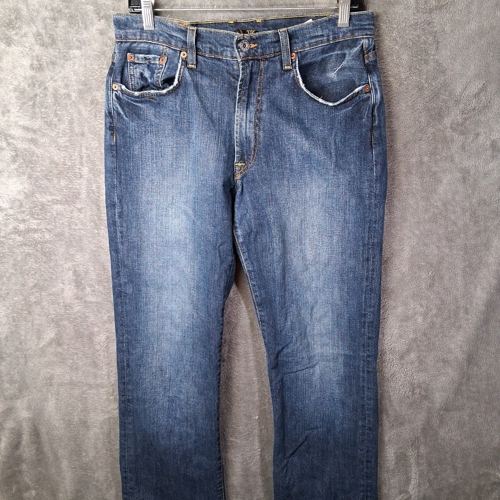 Vtg Lucky Brand Jeans Womens 31x35 Blue High-Rise Bootleg USA Made 7182J60